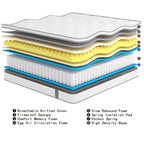 10/12 Inch Multilayer Hybrid Twin Full Queen King Size Mattress- Multiple Sizes & Styles Available, Ergonomic Design With Memory Foam And Pocket Spring, Medium Firm Feel