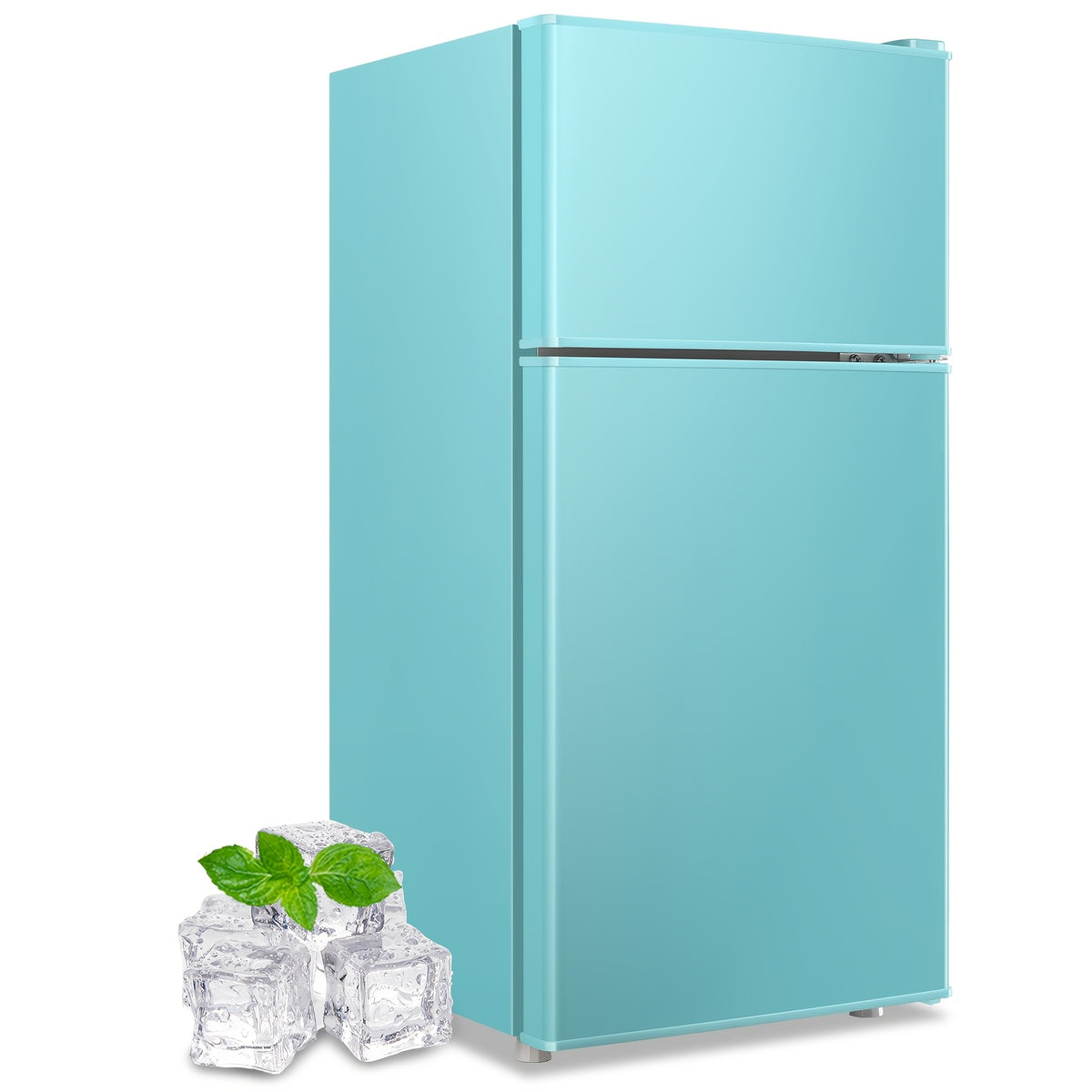 DEMULLER 2.4 Cu.Ft Mini Refrigerator with Freezer Double Door Personal Small Fridge for One Person Removable Plastic Shelves Ideal for Home, Apartment, Dormitory