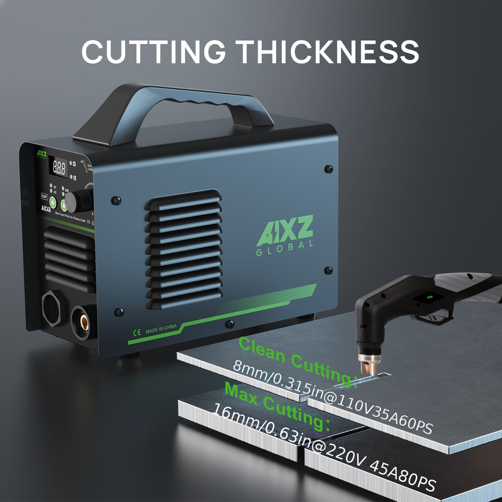 (Each Accessory Is Sold Separately) The AIXZ AIC45II Plasma Cutter Features Non-contact And Non-high-frequency Arc Ignition. It Is A 110V Digital Display Portable Metal Cutting Machine with 2T/4T Functions. The Fourth Option "supplies" Refers