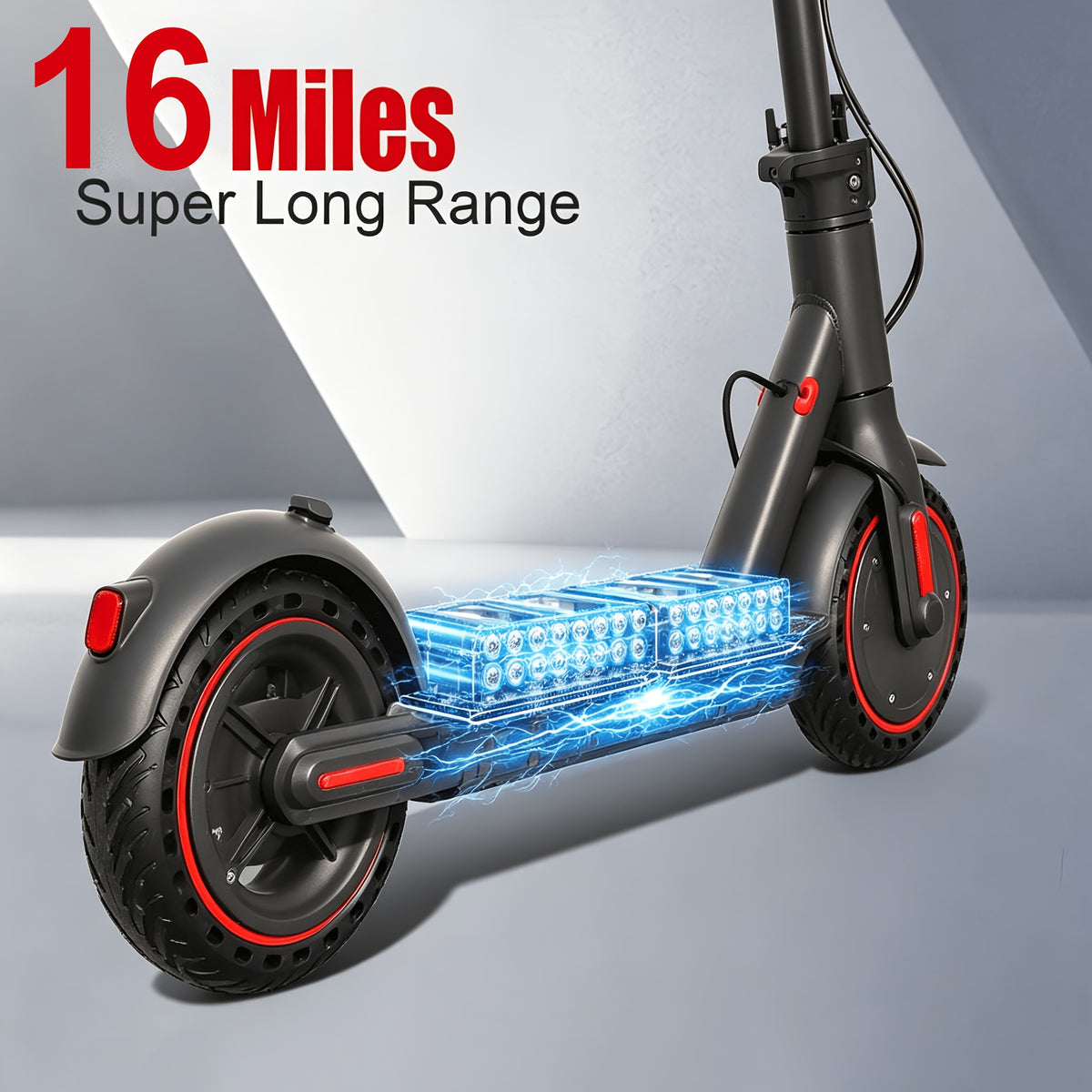Smart APP Controlled Adult Foldable E-Scooter, 350W Motor, Long Range, 8.5" Anti-Slip Solid Tires, Clear LCD Dashboard, 3 Speed Settings, Dual Brakes, LED Front & Rear Lights, Built-in Bell, Durable Aluminum Alloy Frame, 265 LBS Weight Capacity