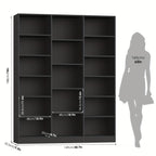 FULTRU Triple Wide Bookshelf, 6 Tier Large Bookshelf, Bookcase with 17 Open Display Shelves, 74'' Tall Bookcases And Bookshelves for Living Room, Home Office, Library