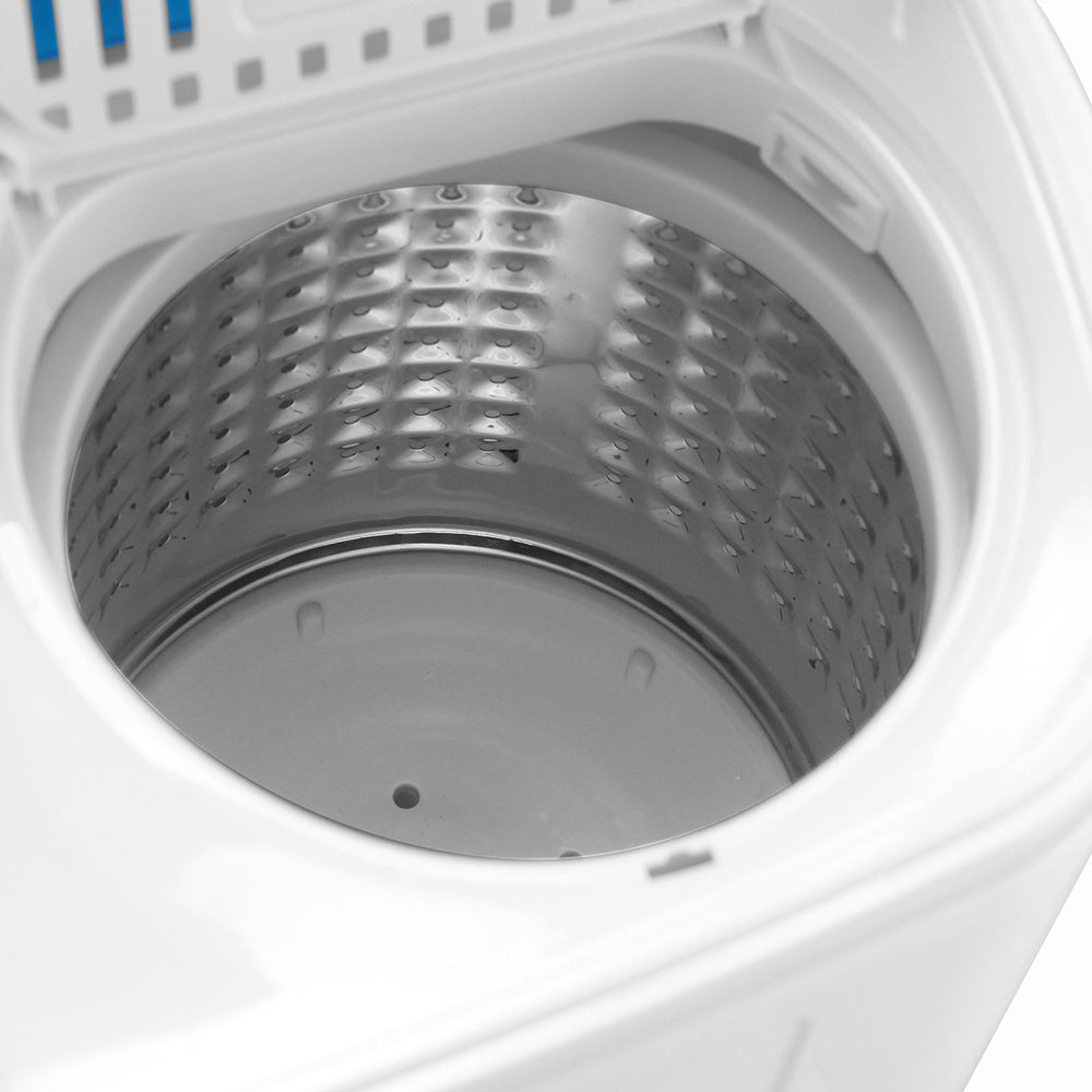 Portable Washing Machine - Compact Twin Tub Mini Washer & Spin Dryer Combo with Built-in Gravity Drain, 110V Electric Laundry Machine for Apartments, Dorms, RV, Camping - Energy Efficient, Quiet, Space Saving, No Installation Required, Quick Wash, Low Wat