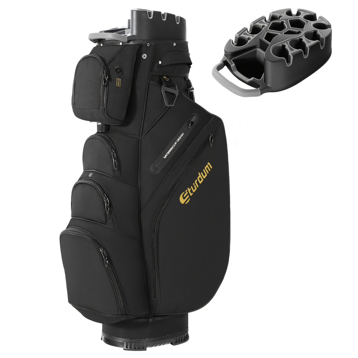 Golf Cart Bag with Quiet 14-Way Club Lock and Organized Pockets for Comfortable Carrying on the Course