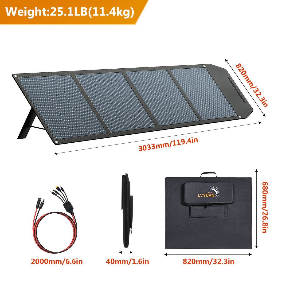 400W Foldable Solar Panel Kit — Adjustable Rack for RV Travel, Van Life, Camping and Emergency Power