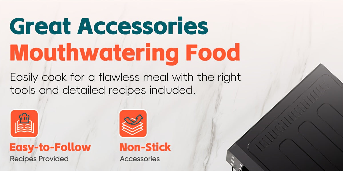 Extra Large 32-Quart Air Fryer, Digital Air Fryer Oven, and Toaster Oven Combo - 20-in-1 Countertop Convection Oven with 13" Pizza Pan, 7 Accessories, Clear Door, 1800W Dual Cooking, 360° Hot Air Circulation for Healthy Meals - Black. 86-450℉.