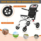 Foldable Hand-Operated Wheelchair, Lightweight Foldable Transportation Large-Sized Wheelchair, Lightweight Foldable Adult Wheelchair, Portable Adult Baby Stroller, Suitable for People, Older Adults, And Adult Travel Use