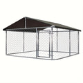 Petony Outdoor Dog Enclosure Heavy Duty Dog Kennel House Mesh Dog Big Cage Pet Kennel Steel Fence with Secure Lock