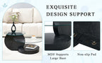 Glass Coffee Table for Small Spaces with Three-Tier Storage and a Clear Tempered Glass Top