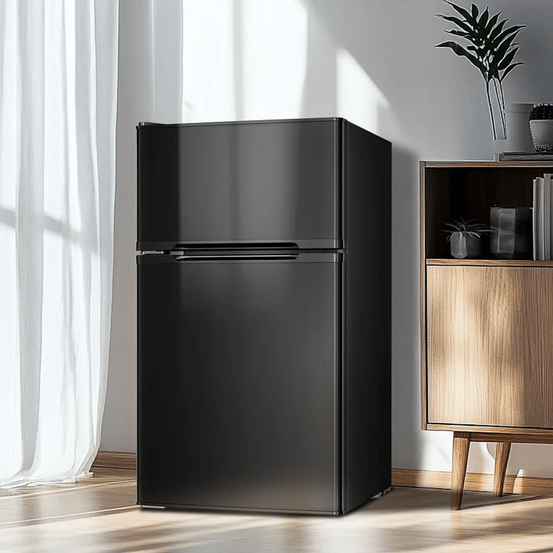 3.1 Cu.Ft Compact Mini Fridge, with Freezer, Compact Refrigerator with 2 Doors, Mini Fridge with Adjustable Removable Glass Shelves for Bedroom, Office, KitchenDorm Or Apartment