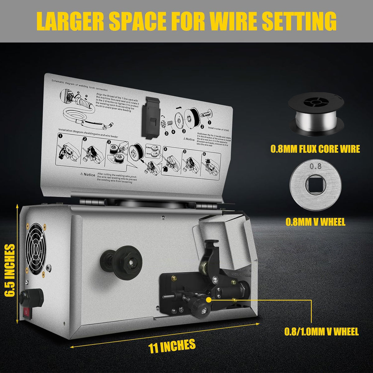 MIG Welder 3 In 1 MIG/ARC/Lift TIG Welder With 24pcs 14AK MIG Welding Accessories, 110V 140A Smart LCD MIG-140S Welding Machine with TIG Torch, ARC Force, IGBT Inverter, Automatic Wire Feeding, Stable Arc, Intelligent Cooling and Overload Protection, Perf