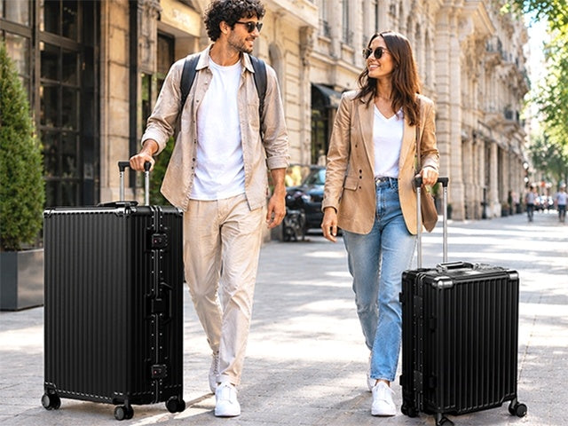 Zipperless Luggage with Spinner Wheels TSA Approved Large No Zipper Aluminum Frame Luggage PC+ABS Hard Travel Suitcase 28inch Checked Hard Shell Suitcases Or Luggage Set 2pcs (20inch Carry On+28inch Checked)