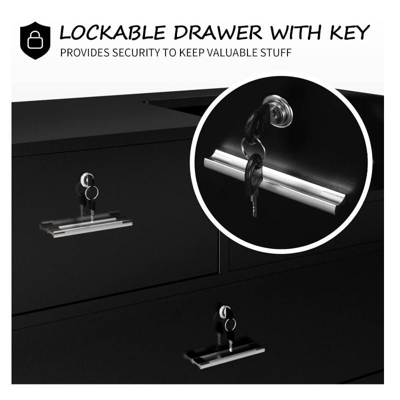 [Salon Storage Station Locker] 5 Hair Dryer Holders OmySalon Salon Storage Station Locker - Locking Drawer Beauty Barber Salon Styling Station Organizer Equipment for Hair Stylist, Two Drawers, One Storage Unit