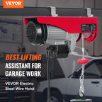 VEVOR 880lbs Electric Hoist with 14 FT Wired Remote Control, Electric Hoist 120 Volt with 20-40 FT Lifting Height for Garage Warehouse Factory