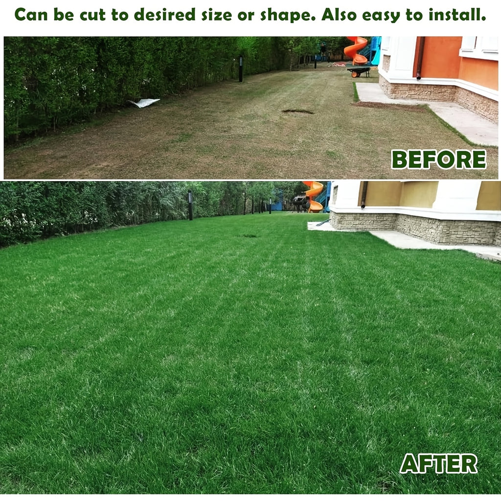 6ft X 22ft/ 6ft X 32ft Artificial Grass Turf, 132/192 Sq Ft Green Synthetic Lawn Roll With 0.7in Pile Height, Fast-Drainage Outdoor Grass For Patio, Balcony, Garden & Pet Area, Installation Tools Included