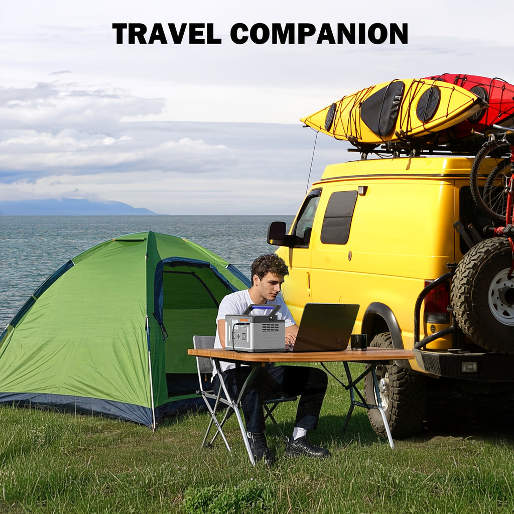 2400W Peak Solar Generator, Portable Power Station 700W 577Wh Backup Battery Pure Sine Wave with 120V AC Output Car Outlets PD 60W QC3.0, Refrigerator Mode Power Supply Bank for Camping, RVs, Blackout, CPAP, Black Friday, Thanksgiving, Christmas