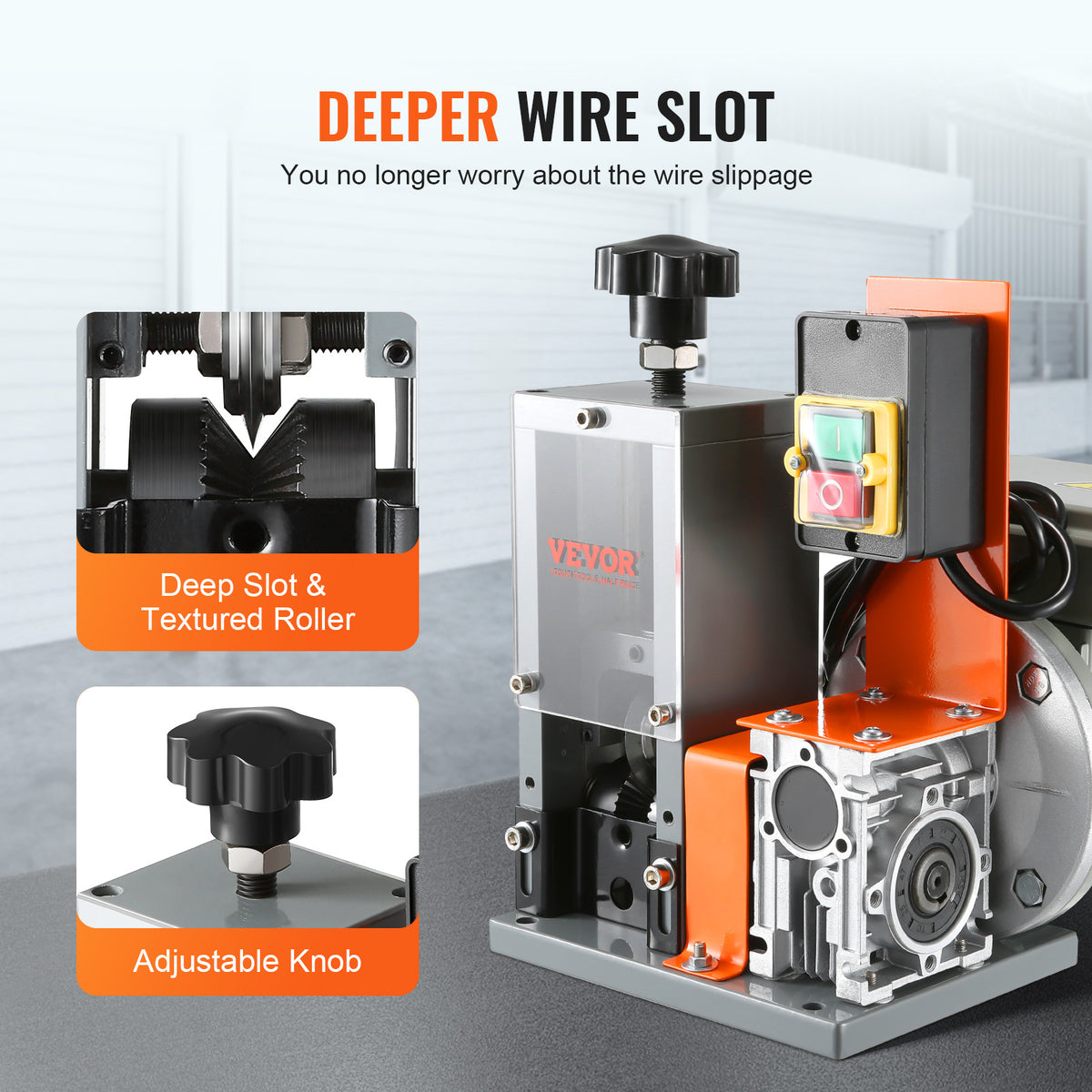 VEVOR Electric Cable Stripping Tool, 0.06''-1.18'' Motorized Wire Stripper, 180 W, 60 ft/min, with Clear Depth Gauge, Ideal for Scrap Copper Recycling