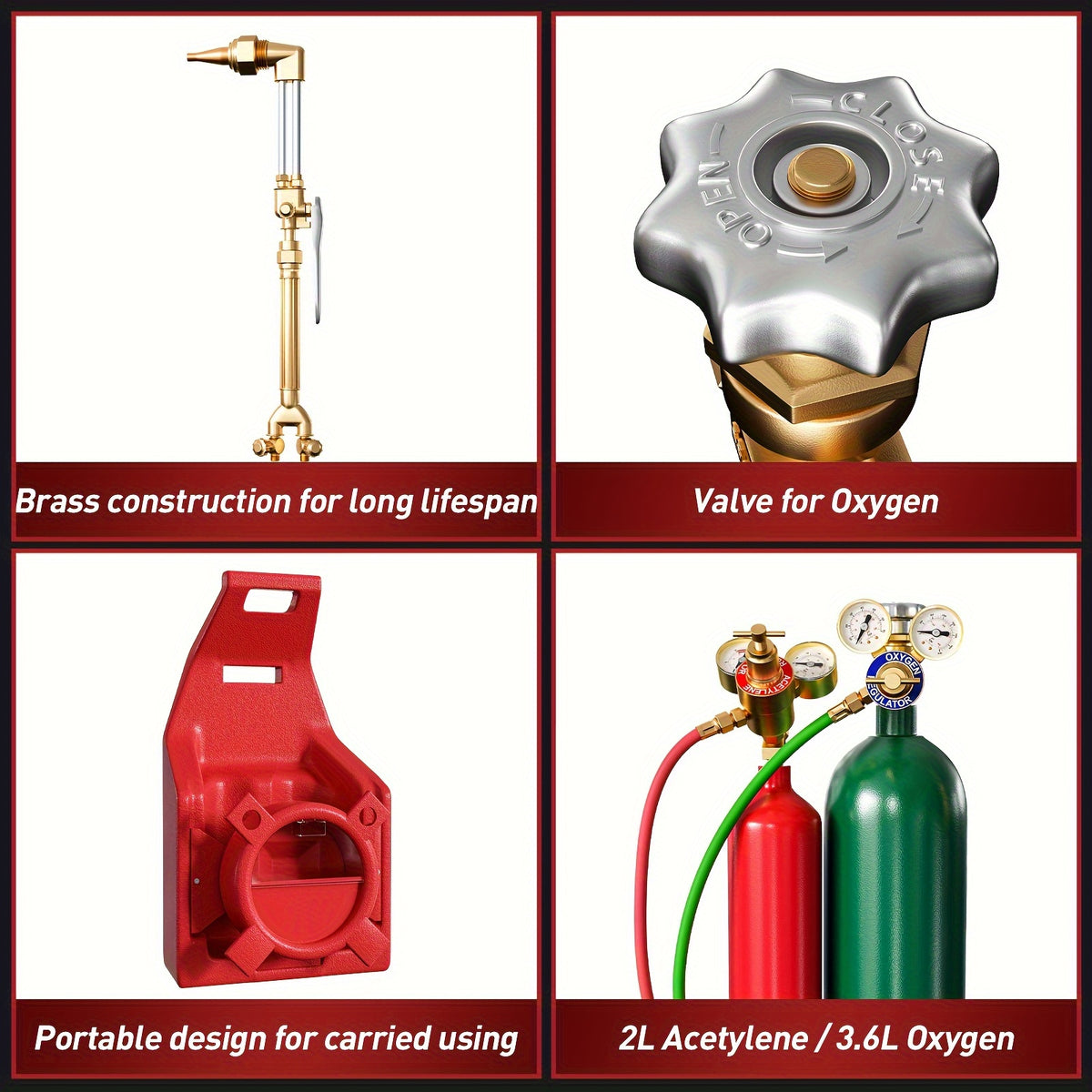 Portable Oxygen Acetylene Oxy Welding Cutting Torch Kit W/Gas Tank, Torch Cutting and Welding Portable Kit
