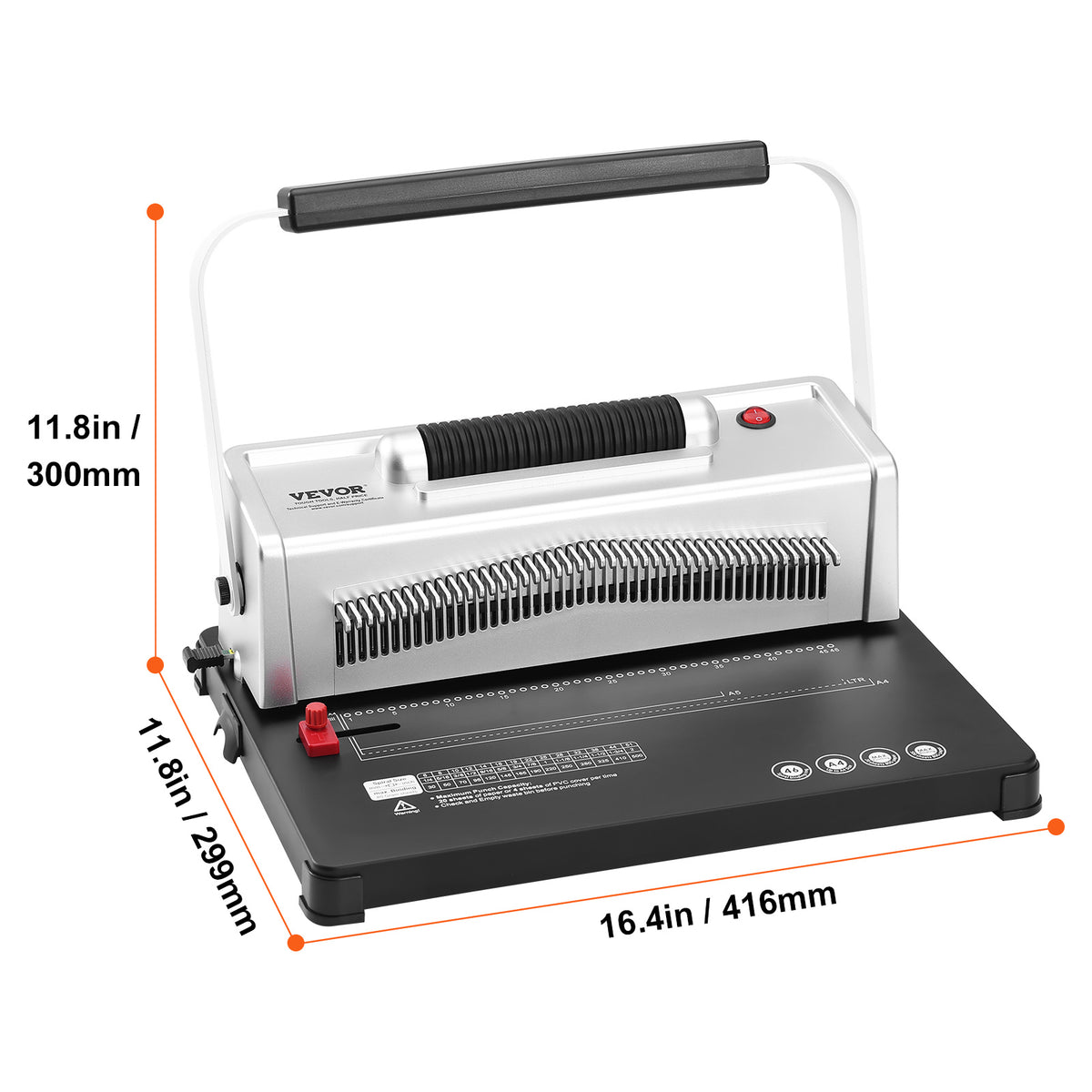 Electric Coil Binding Machine by VEVOR for Letter, A4 and A5 Documents—Punches 20 Sheets and Binds 500
