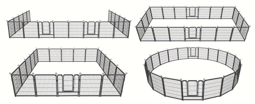 24/20/14/10 Panels Dog Playpen Outdoor, Indoor Pen for Large/Medium/Small Dogs Animals Heavy Duty Pet Exercise Pen for Puppy/Rabbit Portable Dog Fence for RV Camping Garden Yard