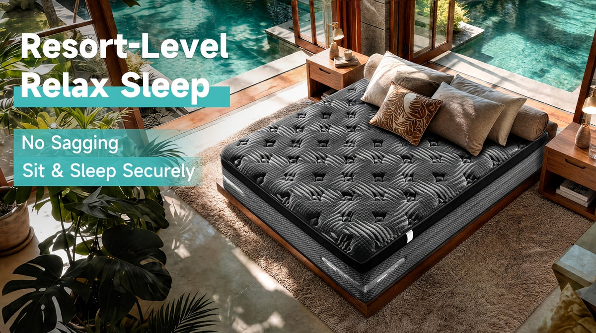 12/14 Inch Queen Size Mattress& King Size Mattress In A Box, Hybrid Mattress with Independent Pocket Spring - Silent And Undisturbing, Memory Foam - High Resilience, Thickened Edge Support, Pressure Release - Lumbar Support, Comfortable& Breathable