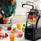 Professional Silent Blender | 61Oz Intelligent Blender | Kitchen Blender with Noise Isolation | 5 Automatic Settings | 1.8L Durable Safe Container | Triple Noise Dampening | Detachable Splash Shield | Continuous Heavy-Duty Operation