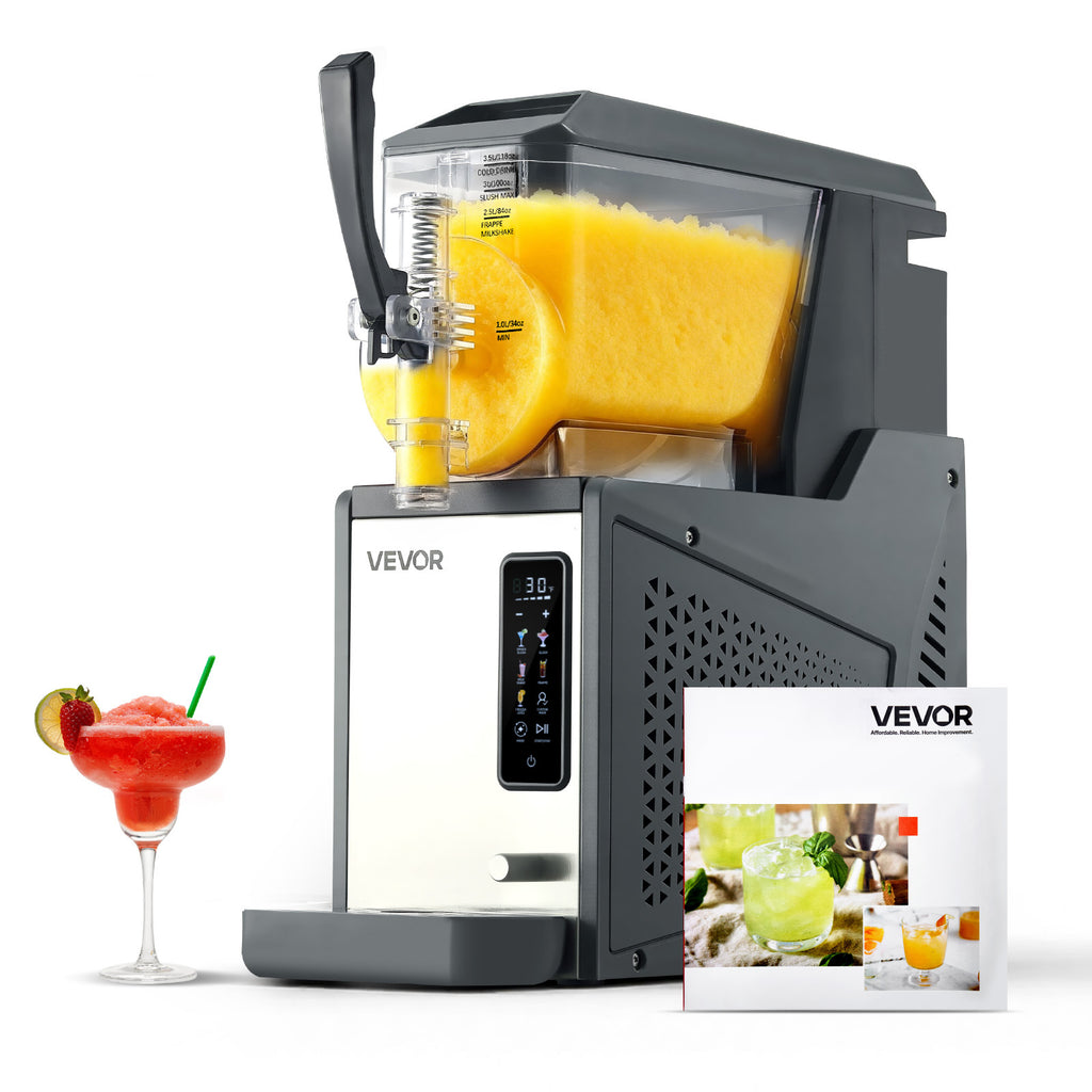 VEVOR Slushie Machine, 4L/135oz No Ice Needed Slushy Machine for Home, Frozen Drink Maker with Single Tank, Margarita Machine with Self-Cleaning, for Frozen Margaritas, Frappés, Milkshake & More