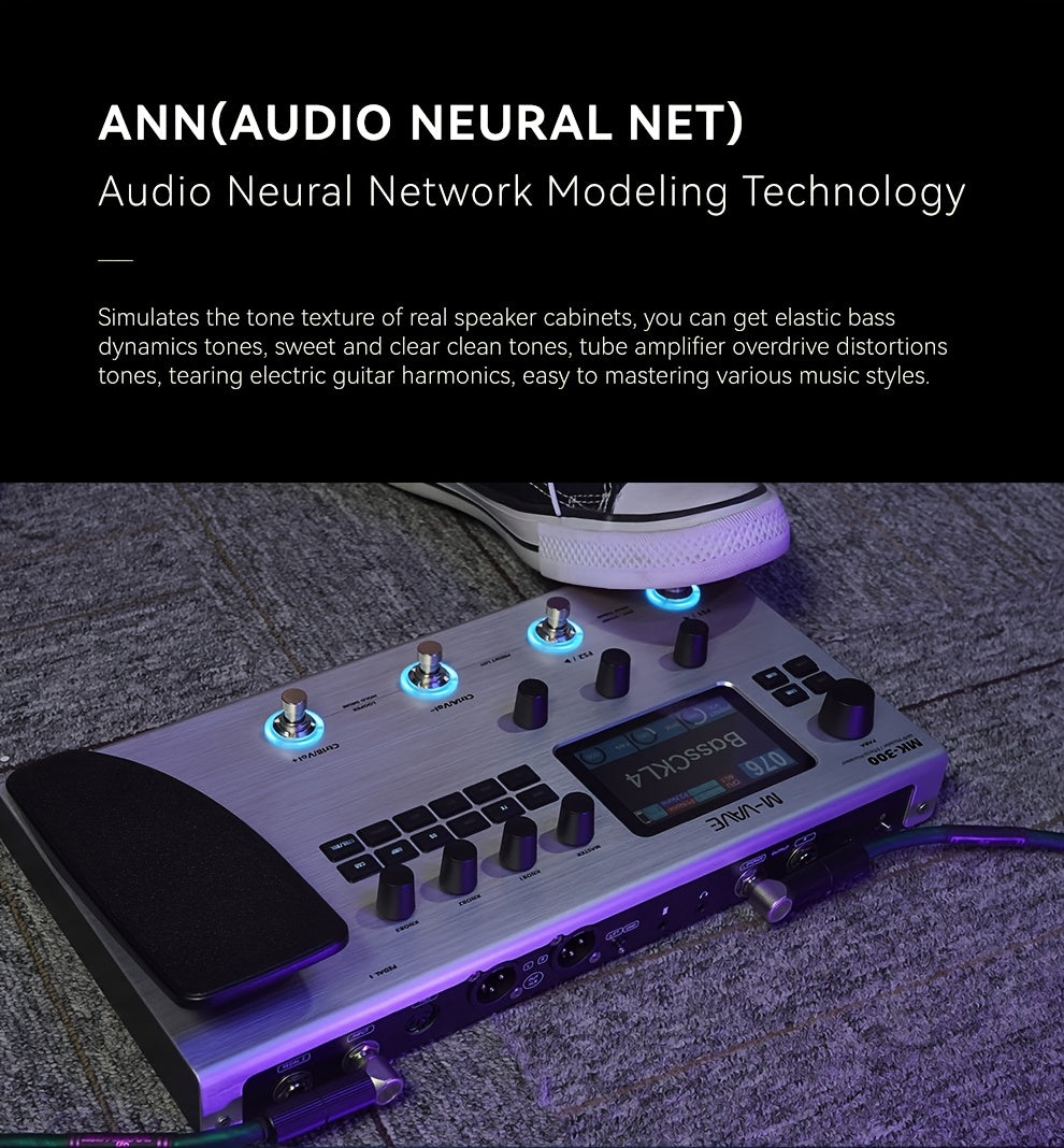 M-VAVE MK-300 Electric Guitar Comprehensive Effect Device, Accompaniment Loop, Analog Speaker And Sound Card Equipment, Bass Phrase Loop Drum Machine