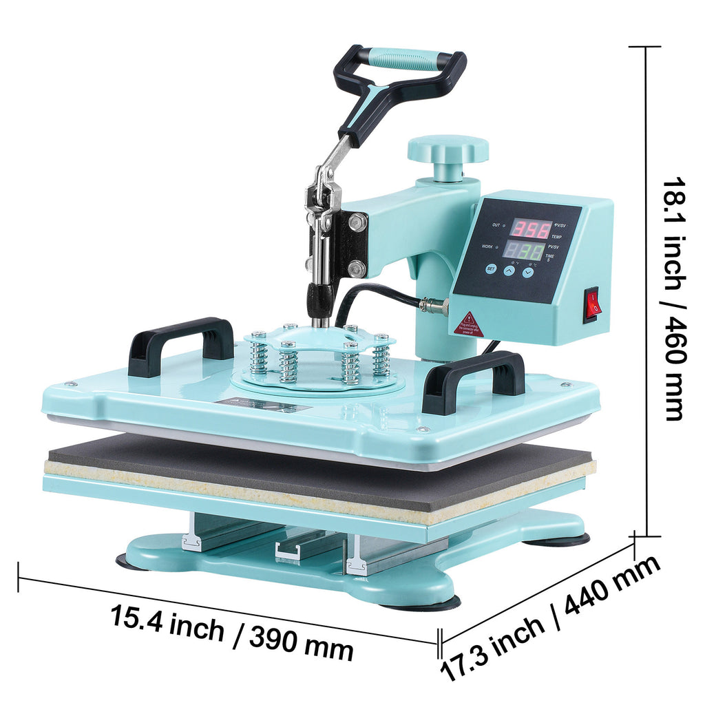 VEVOR Heat Press Machine 12x15 in 2 in 1 Heat Transfer Machine for T-Shirts Hats