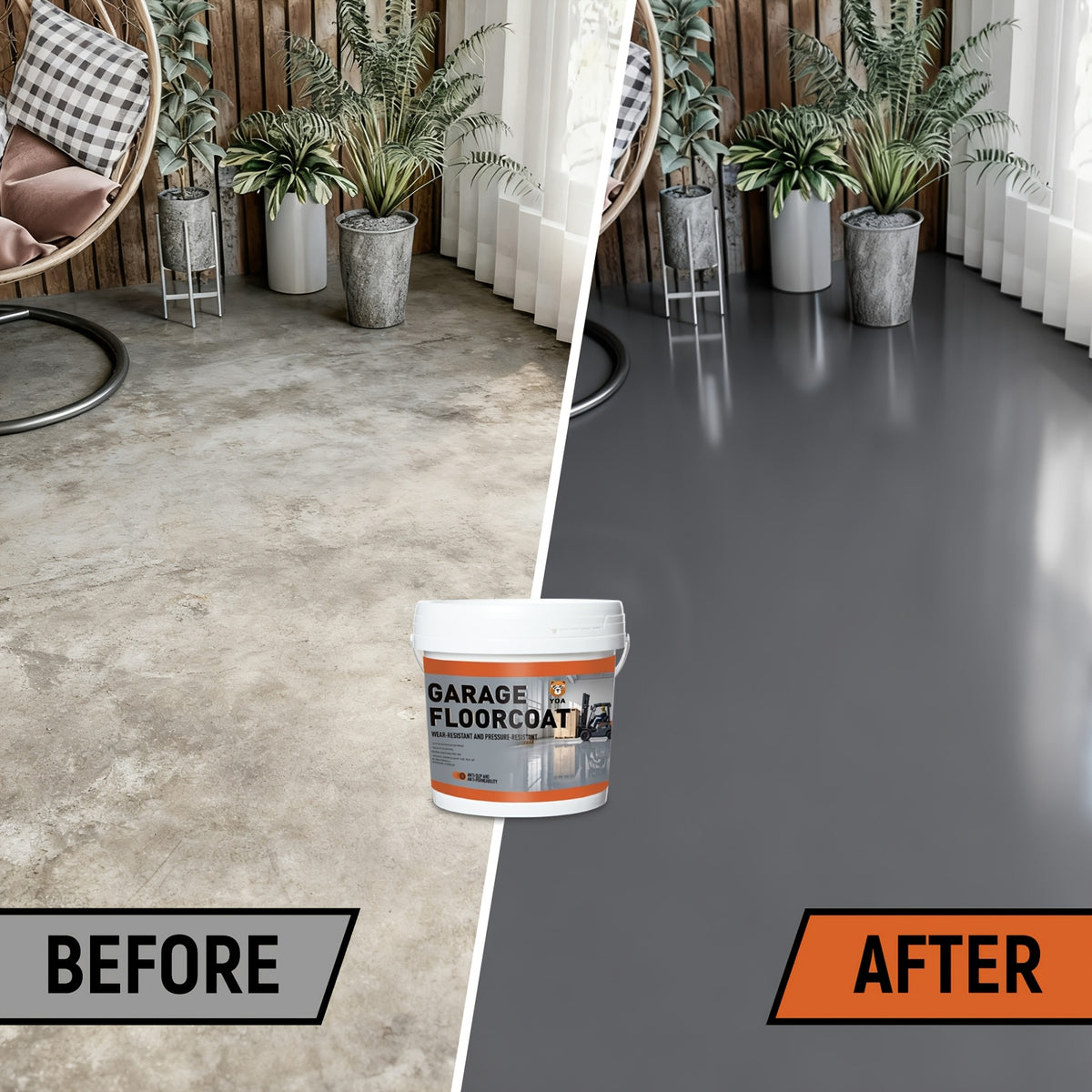 Professional Epoxy Floor Paint Kit (4 Gallon) - Light Blue Acrylic Concrete Coating for Garages & Basements | Single Component Formula | Scratch Resistant & Low VOC | Ready-to-Use