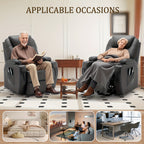 Living Room Massage Chair, Recliner With Heating Function, Adult Electric Lift Chair, Storage Side Pockets And Cup Holders, Medium-sized Leisure Chair, Comfortable PU Leather Material, Orange And Blue Are Technical Fabric
