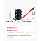 VEVOR Air Jack, 3 Ton/6613 lbs / 5 Ton/11023 lbs Triple Bag Air Jack, Airbag with Six Steel Pipes, Lift Up to 17.7 inch/450 mm /18.3 inch/464 mm, Pickup Truck Repair, White/Blue/Red