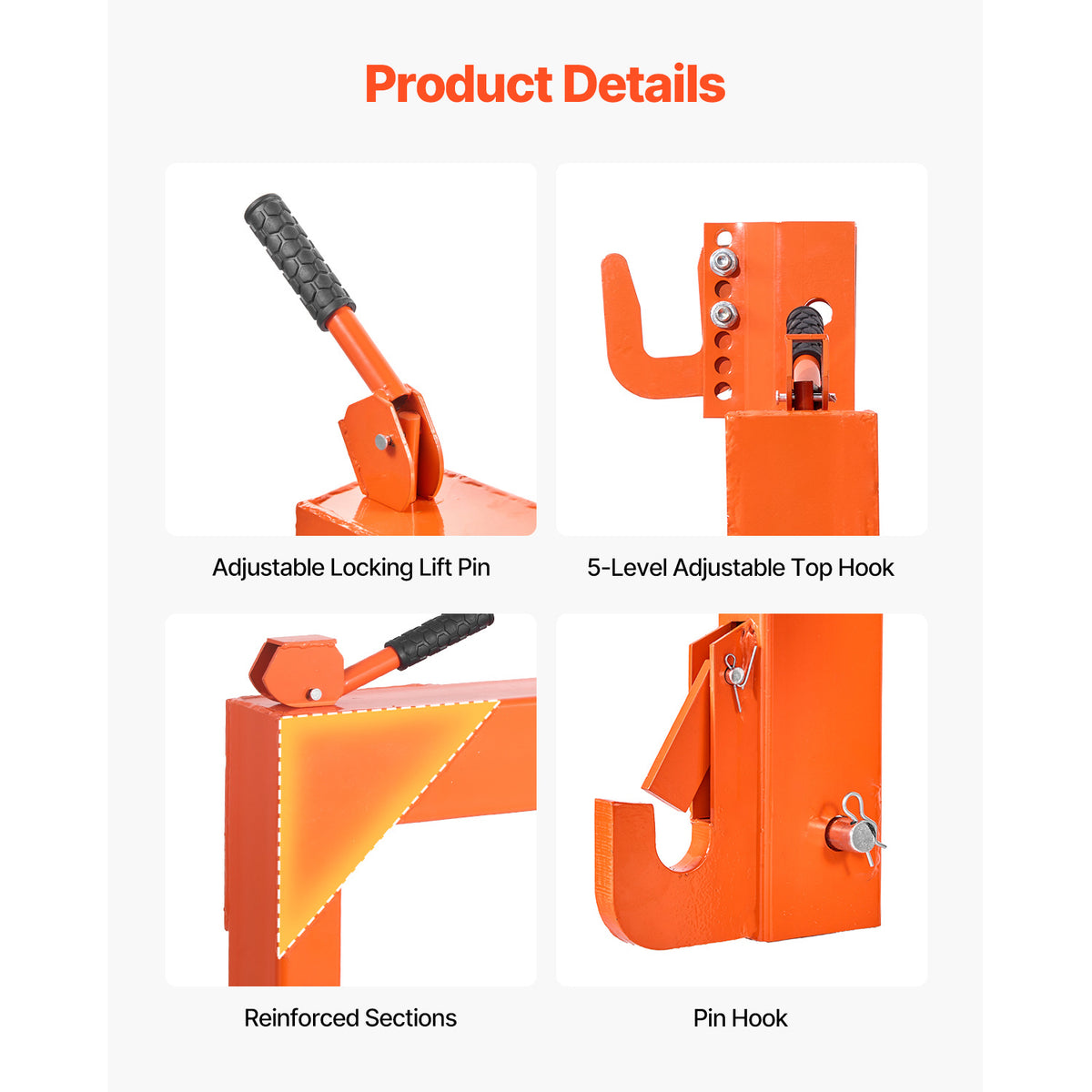 3-Point Quick Hitch with 2" Receiver Category 1 & 2 Tractor Hitch 3000lb Black/Orange/Green