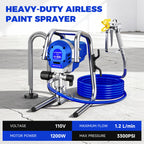 1200W Heavy-Duty Airless Paint Sprayer, Protable Paint Sprayer for House Painting, 3300PSI High Pressure & 40.58oz/Min Flow for Fast Painting, Up to 30% More Coverage with Less Overspray, for Walls, Furniture, Cabinets, Fence, Car Repair DIY