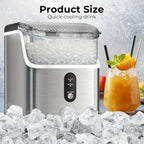 Countertop Nugget Ice Maker, Self-Cleaning Ice Machine with Ice Scoop And Basket, Portable Ice Maker Machine, 35Lbs in 24Hrs, Perfect for Home/Kitchen/Camping/Rv