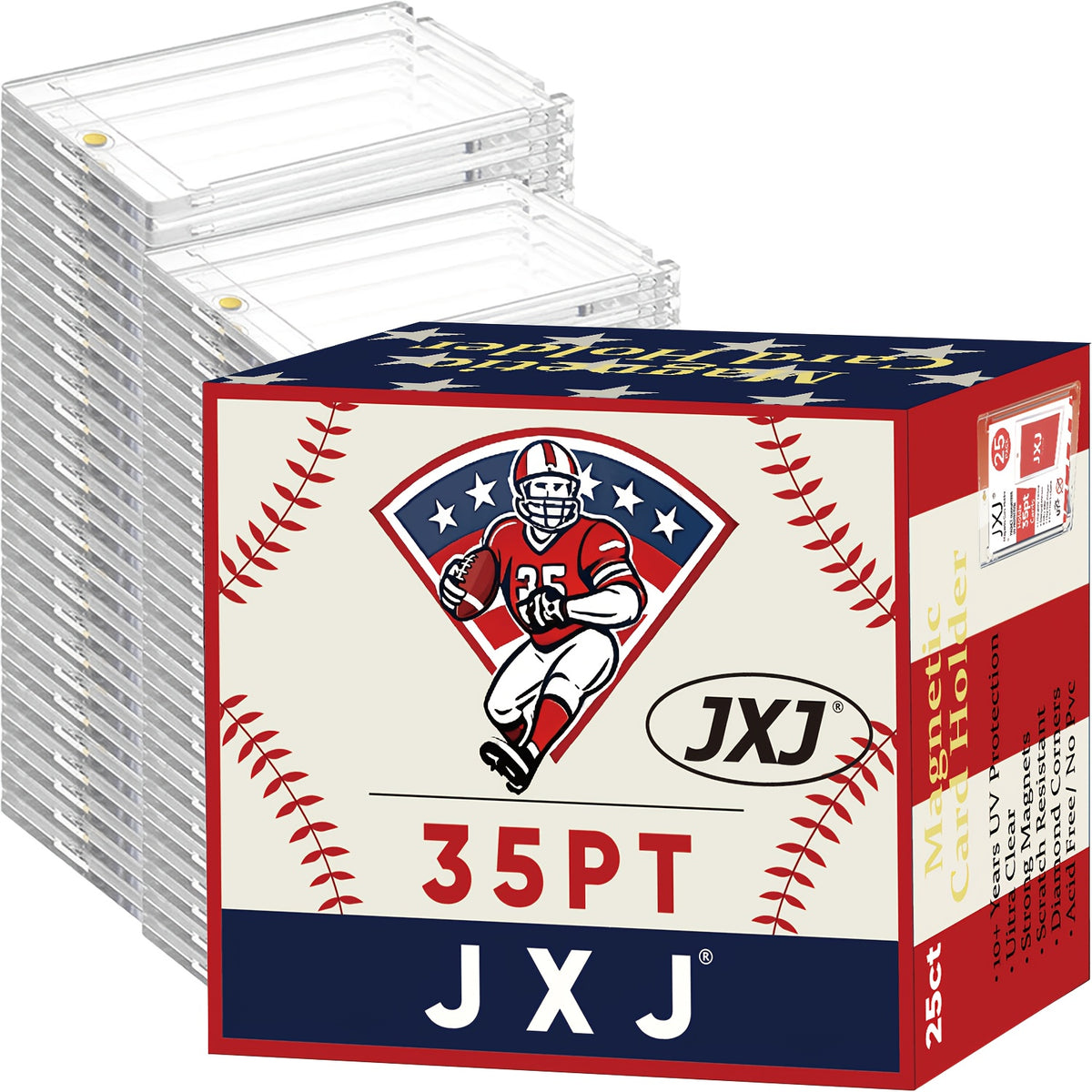 [400ct Magnetic Card Holder] - One Touches for Trading Cards, Hard Plastic Construction, 35pt Thick Card Case Protector for Baseball, And Trading Cards, Perfect Christmas And Halloween Gifts