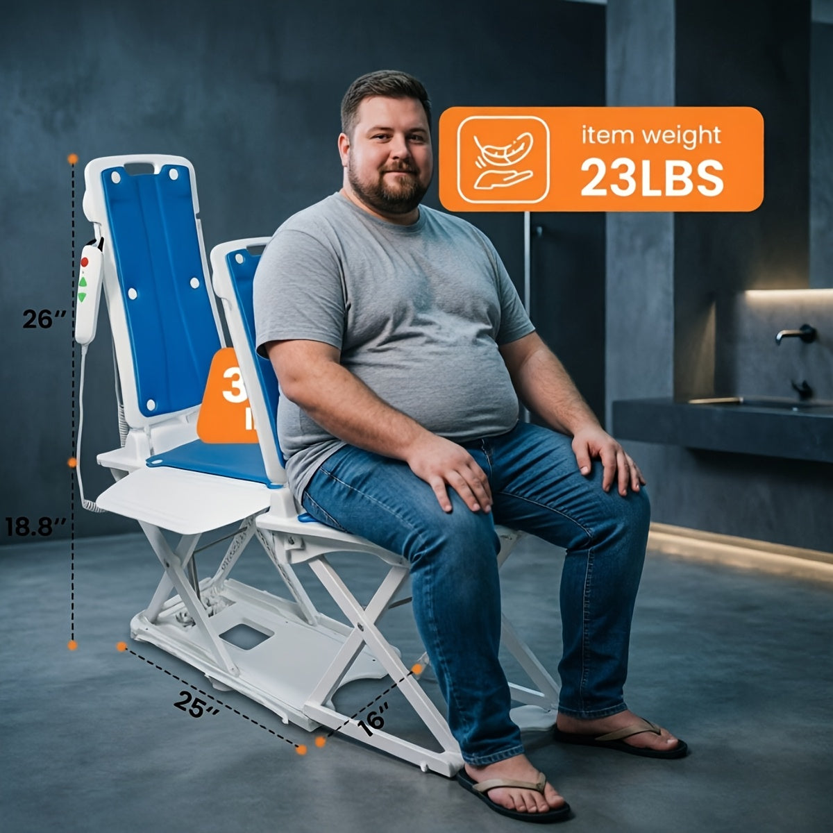[Remote Control] Electric Floor Lift Tool with Remote Control, Compact Lightweight Lifting Device, Stable Suction Cup Base, 300LBS Weight Capacity