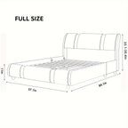 Contemporary Platform Bed Frame Made of Faux Leather, Featuring Iron Metal Accents, an Adjustable Headboard, And Wooden Slats for Support, Eliminating The Need for a Box Spring
