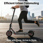 Lightweight Quick Foldable Electric Scooter for Adults, 350W Motor, 8.5 Inch Solid Anti-Slip Tires, APP & LCD Dashboard Control, Dual Brakes Safety Bell, Up to 265LBS Load, Long Range Commuter E-Scooter, Durable Aluminum Alloy Body