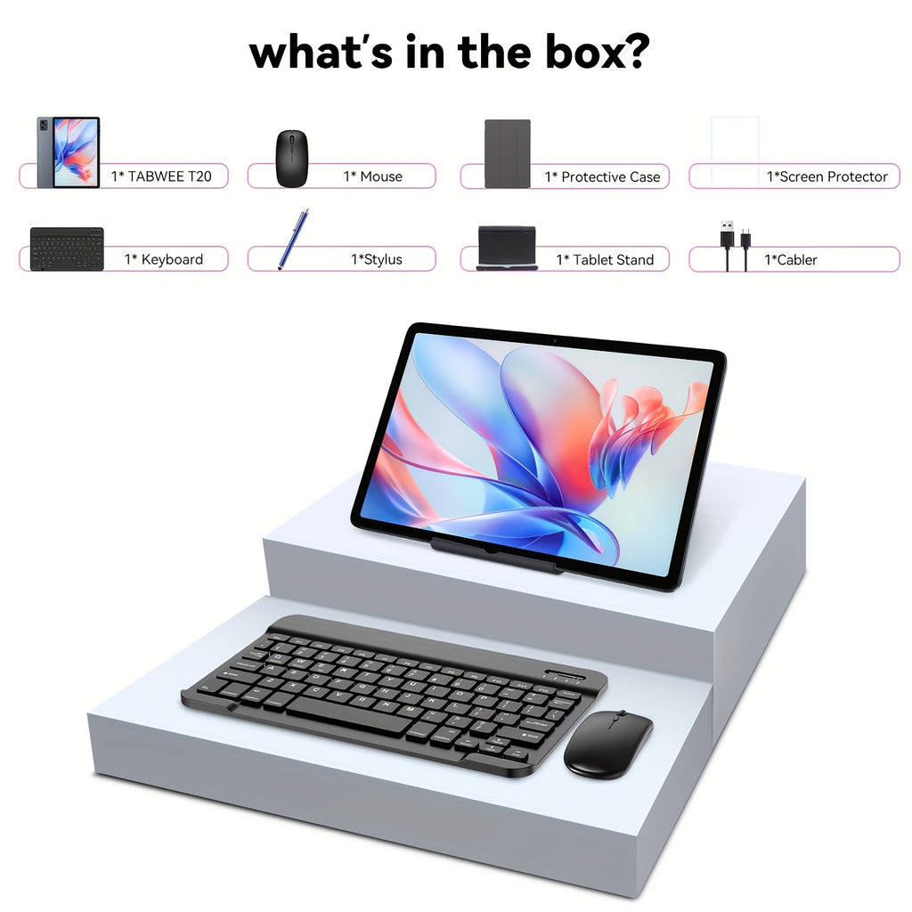 TABWEE T20 Android 16 New 2026 Tablet, HD IPS Large Screen, Unisoc Octa-Core High-Performance CPU, 24(8+16)GB RAM + 256(2TB Expand), 8MP+5MP Dual Cameras, Support Long Battery Life, Face Unlock, Widevine L1, Gemini Ai, And 90Hz High Refresh Rate