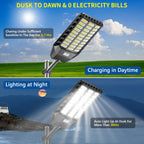 Outdoor Solar Street Lights, 4-Pack with Motion Sensor for Garage and Yard Security Lighting