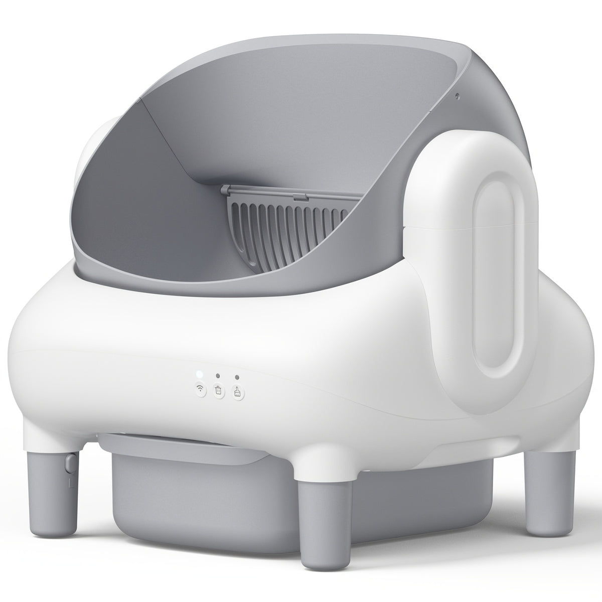 ECORUI Self Cleaning Litter Box, Automatic with App Control for Multiple Cats, Safety Sensors, Odor Control, Large Waste Bin, Includes 2 Liners, Cream White, Certified Refurbished