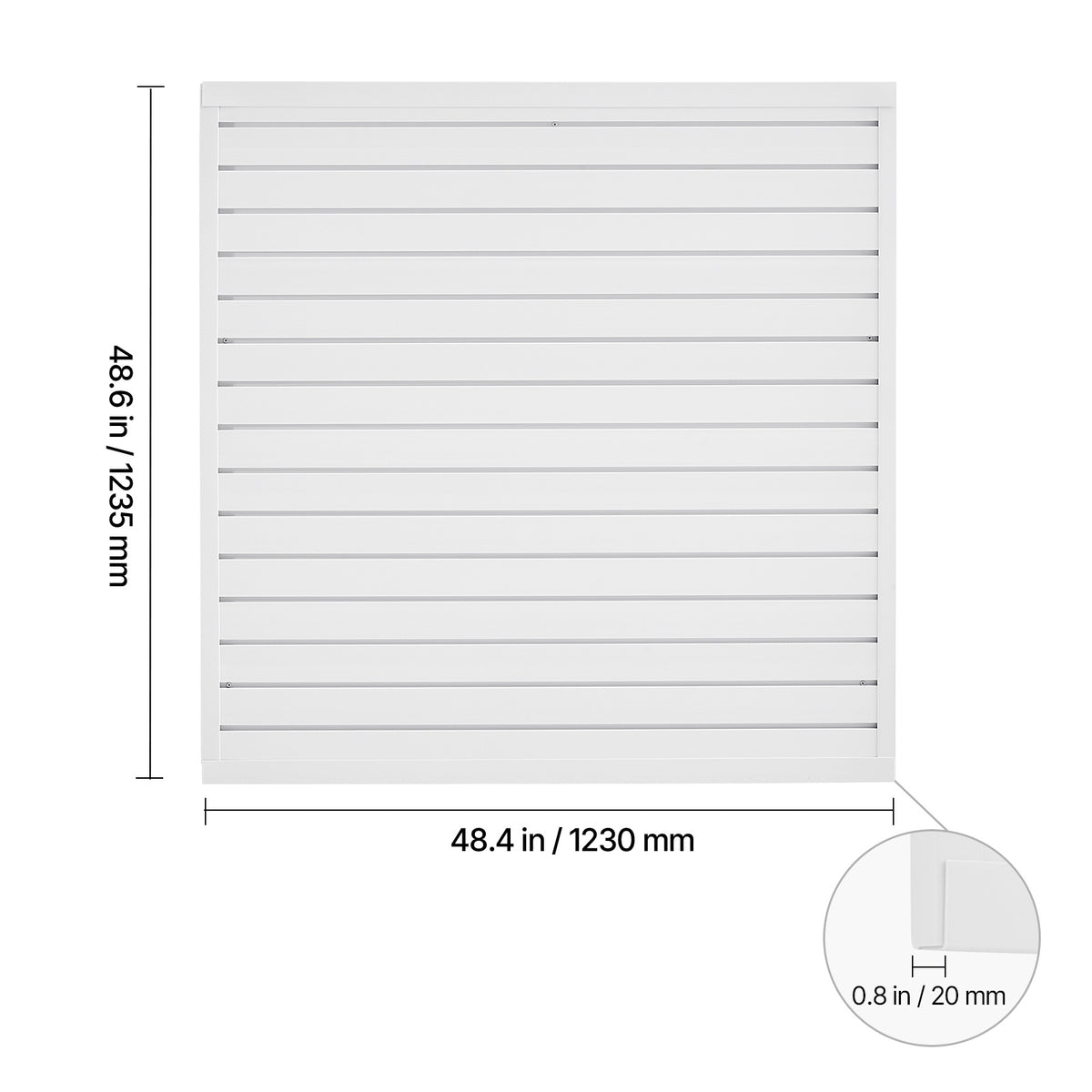 VEVOR 2 x 4 ft / 4 x 4 ft / 8 x 4 ft Slat Wall Paneling PVC White Garage Slatwall with Modular Design White/Grey/Black