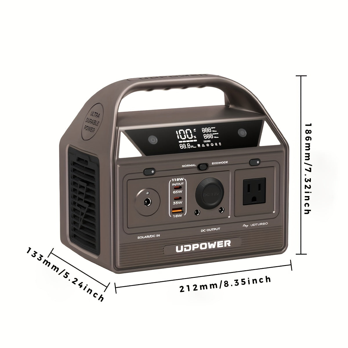 [ Labor Day Discount Preview ] 200W/400W/600W/1200W UDPOWER Portable Power Station, Equipped with Fast Charging, 192Wh/256Wh/596Wh/1191Wh Battery Solar Generator, Suitable for Home Use, Outdoor Travel, Equipped with a 300W Lumen Illuminating Lamp