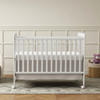 Goldzone 4in 1 Convertible Baby Crib, Wooden Baby Stuffs Converts Into Toddler Bed, Daybed, Newborn Essential with 3 Adjustable Base, Nursery Decor Necessities with Wheel & Non-Toxic Finishes, Item Weight: 36lbs, Maximum Weight Recommendation: 50lbs