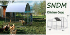 SNDM Chicken Coop Large Metal Chicken Run Upgrade Wire Mesh Chicken Pen with Water-Resident And Anti-Uv Cover, Duck Rabbit House Outdoor