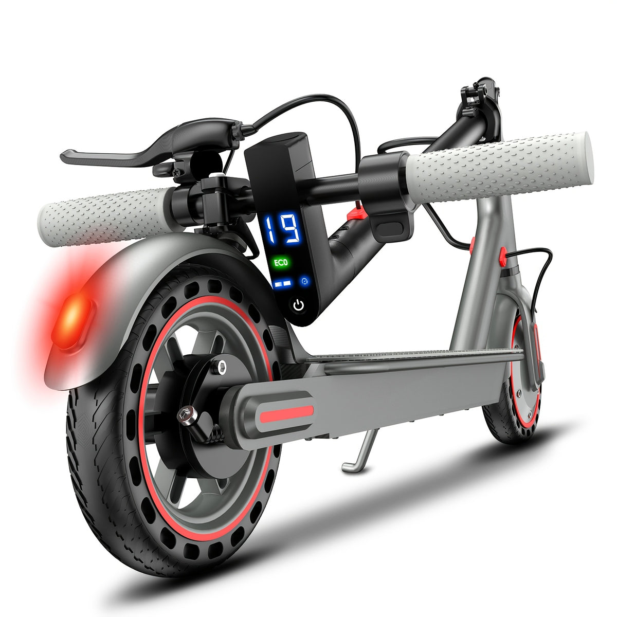 Foldable Adult Electric Scooter, 350W Motor, 8.5 Inch Solid Tires, 15-20 Miles Long Range, Dual Braking LED Display Commuter E Scooter