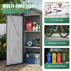 UMORLYRAE Vertical Metal Tool Cabinet, Weatherproof Outdoor Storage Shed with Floor Base & Adjustable Shelves, A-Frame Roof Design, Space-Saving for Garden, Garage, Patio(2.5x2ft/3.5x2.2ft)