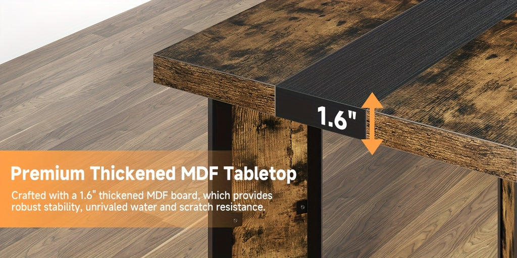 A Spacious Industrial Dining Table Designed for 6 to 8 Individuals, Measuring 71 Inches, Featuring a Robust Metal Frame And a Rustic Brown End, Perfect for Dining Rooms, Kitchens, Or Living Areas