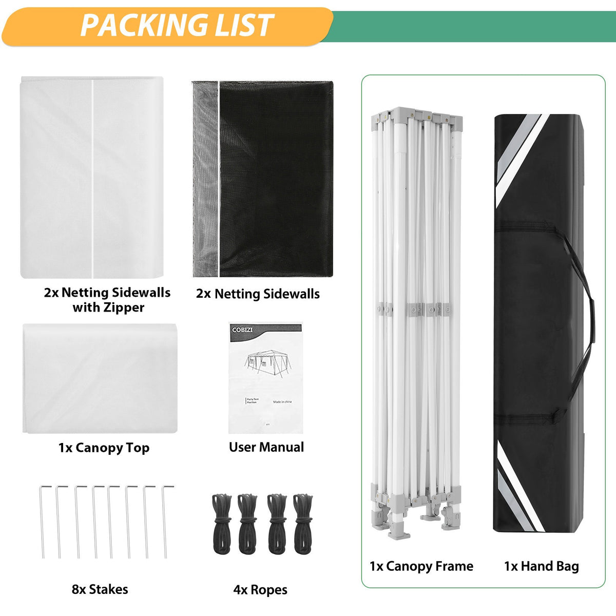 Hoteel 10x15 Heavy Duty Pop Up Canopy Tent with 4 Sidewalls, Commercial Gazebo Party Tent with Mosquito Netting Wall Easy Up Outdoor Instant Screen Tent for Backyard, Beach, Patio, Garden