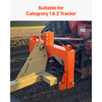 3-Point Quick Hitch with 2" Receiver Category 1 & 2 Tractor Hitch 3000lb Black/Orange/Green